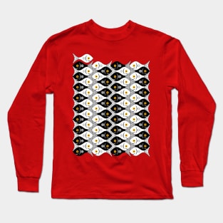 Escher fish style III black and white Long Sleeve T-Shirt